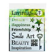 Lavinia Stencils ST036 Words-2 20 x 20cm